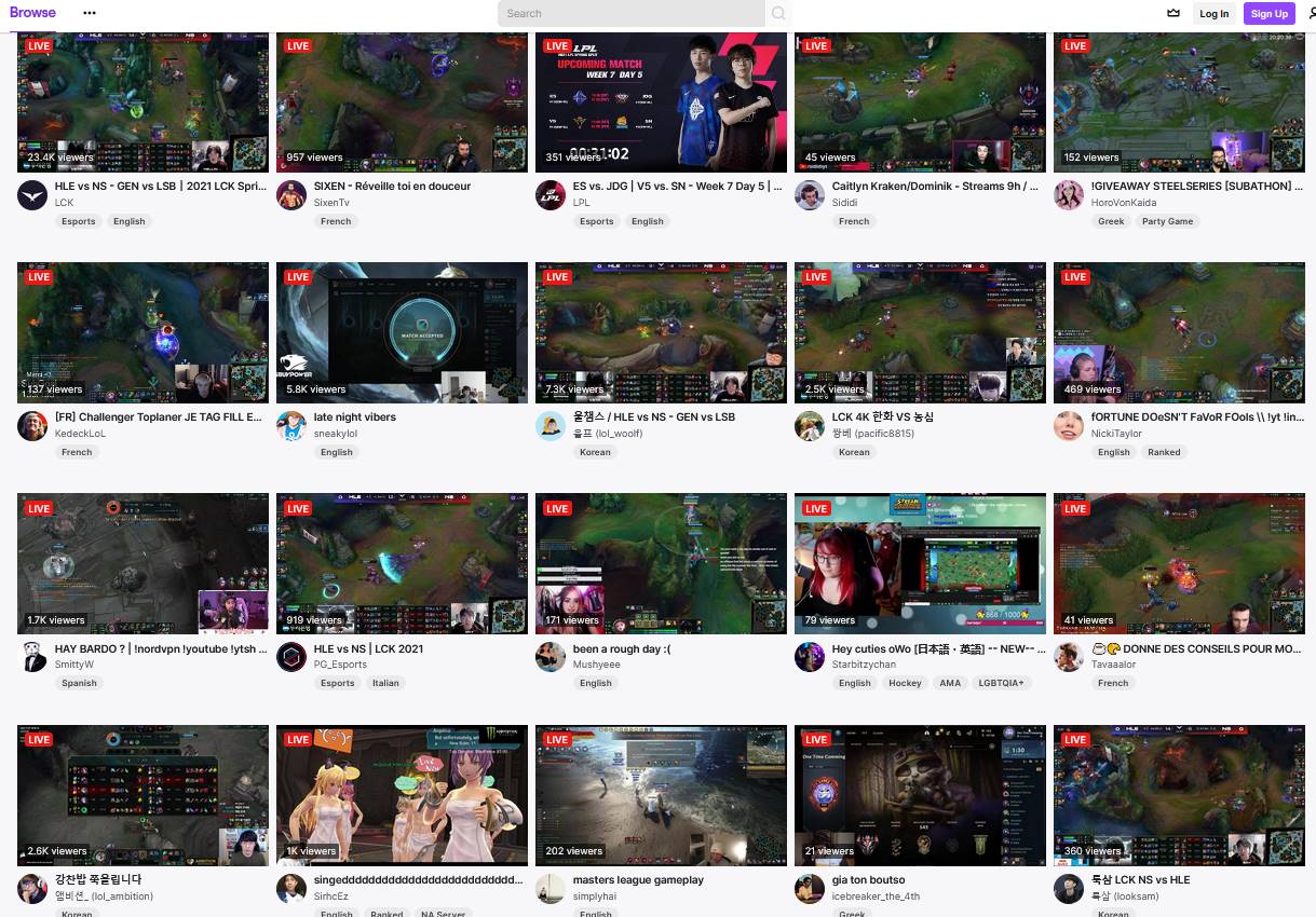 Twitchでたくさんのコンテンツを配信